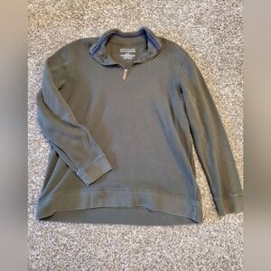 Denver Hayes Army Green Men's Half Zip Sweater